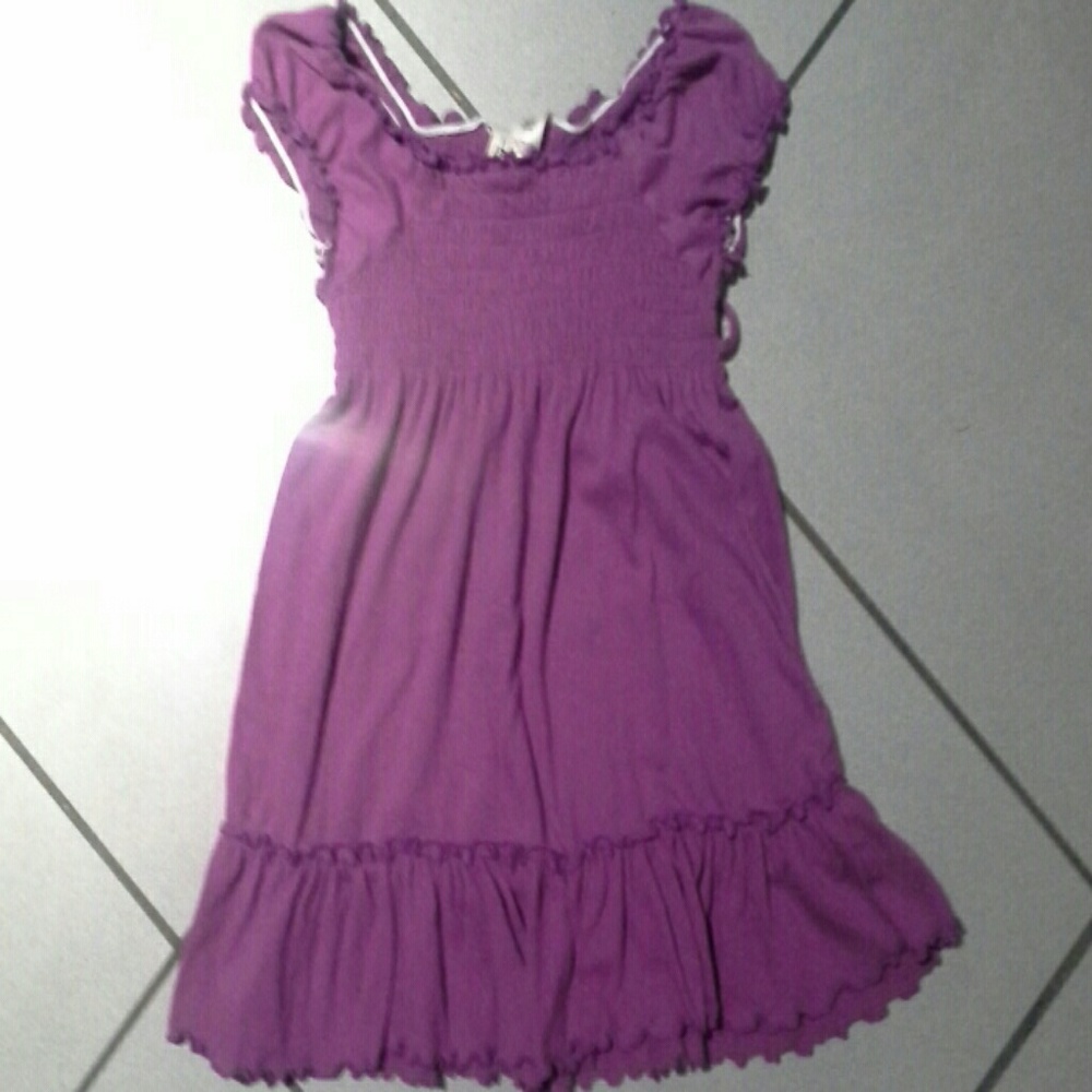 Ruffle boho purple dress